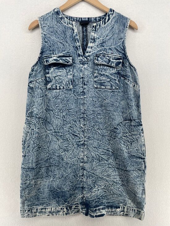 Who What Wear Dresses & Skirts - Who What Wear Acid Wash Denim Mini Dress in Blue